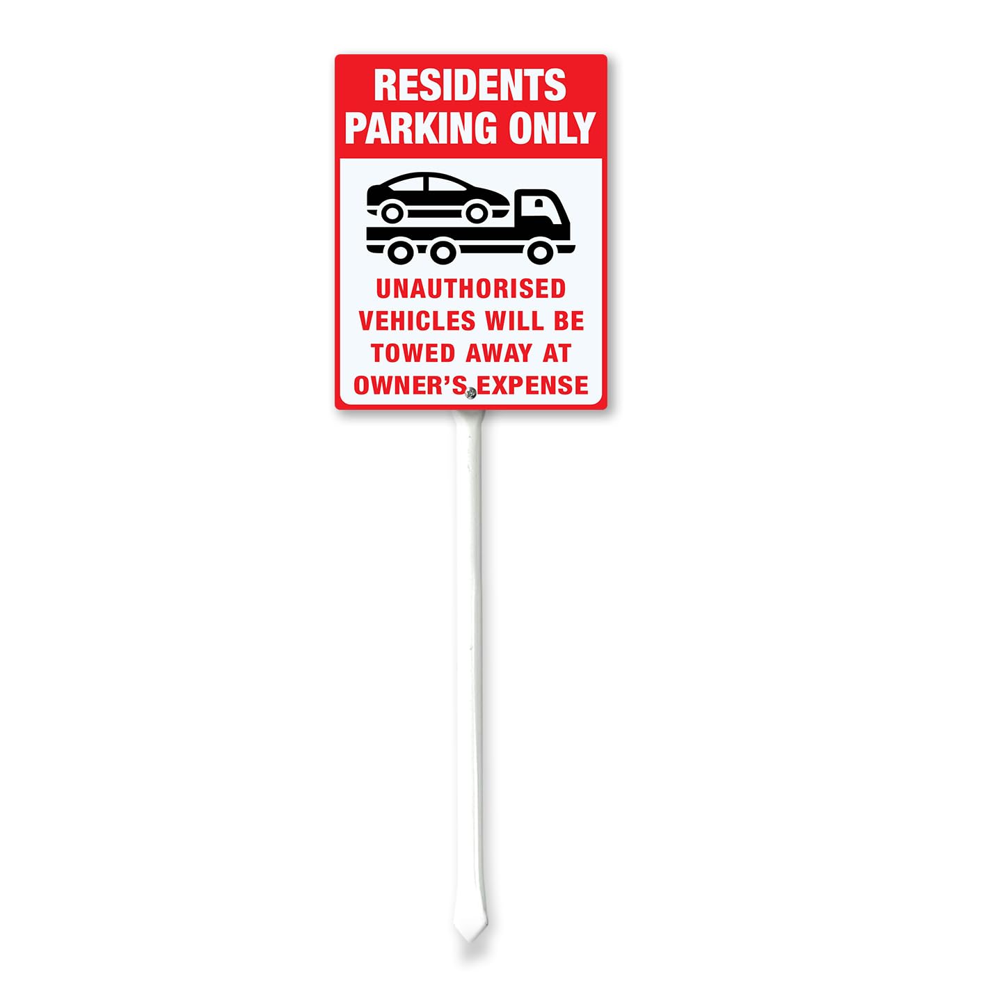 Geroclonup Residents Parking Only Yard Sign with Stake 8x12inch Yard Decoration Rustproof Outdoor Aluminum Sign for Yard Garden Lawn Street Outdoor