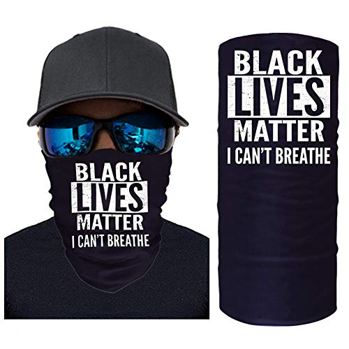 Black Lives Matter Bandanas Face Cover Scarf Tube Neck Gaiter Headwear for Dust, Sports