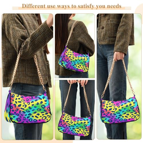 Image of Shoulder Bags for Women Animal Zebra Leopard Cheetah Tiger Print Hobo Tote Handbag Small Clutch Purse with Zipper Closure