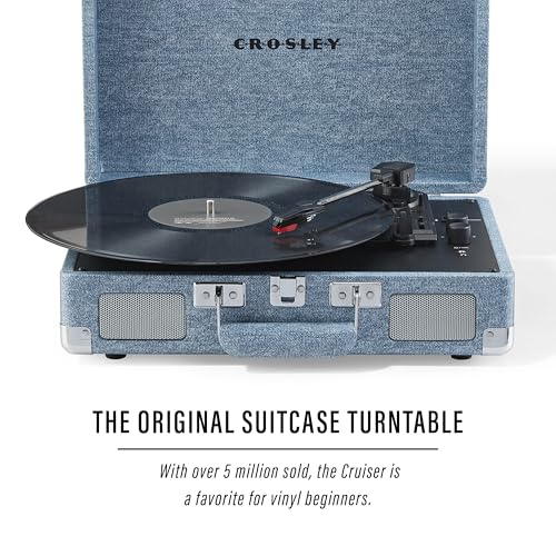 Image of Crosley CR8005F-WD Cruiser Plus Record Player, Washed Denim
