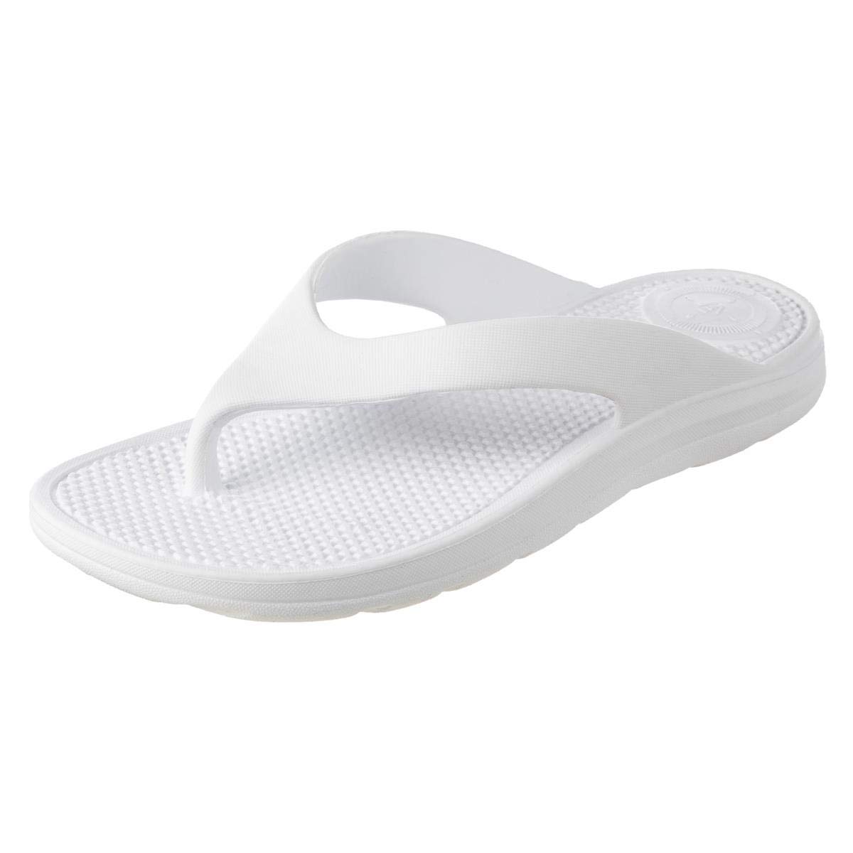 totes® SOLBOUNCE Ladies Toe Post White UK Size 7