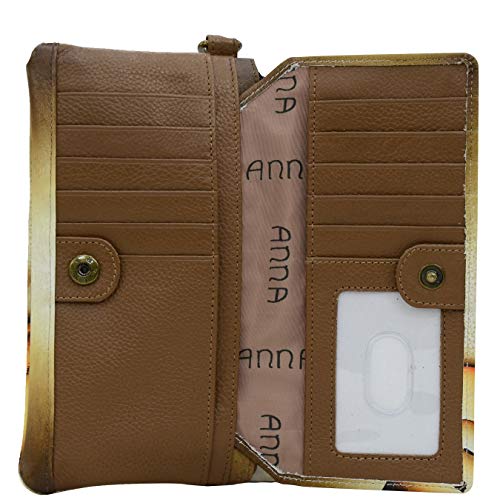 Anna by Anuschka Women's Hand-Painted Genuine Leather Flap Organizer Wallet - Puppy Love3