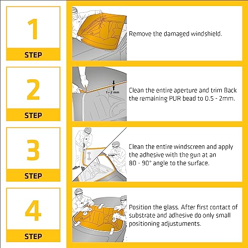 Image of SIKA - Sikaflex SOLO, Primerless automotive glass replacement adhesive, Black, 300ml