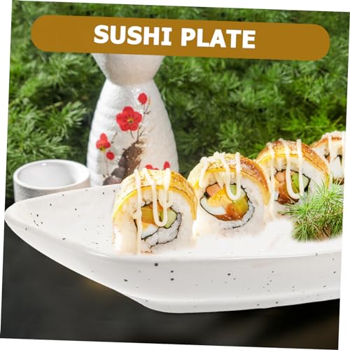 Plato rectangular de porcelana para sushi Alipis miniatura 5