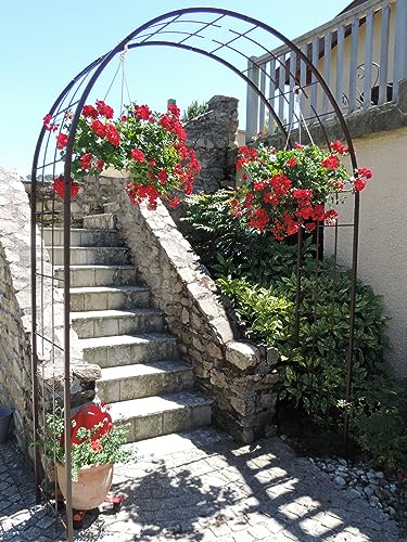 Louis Mühle 3006 Rosenbogen für Kletterpflanzen Metall Eisen antik 180 x 50 x 250 cm, Fer vieilli