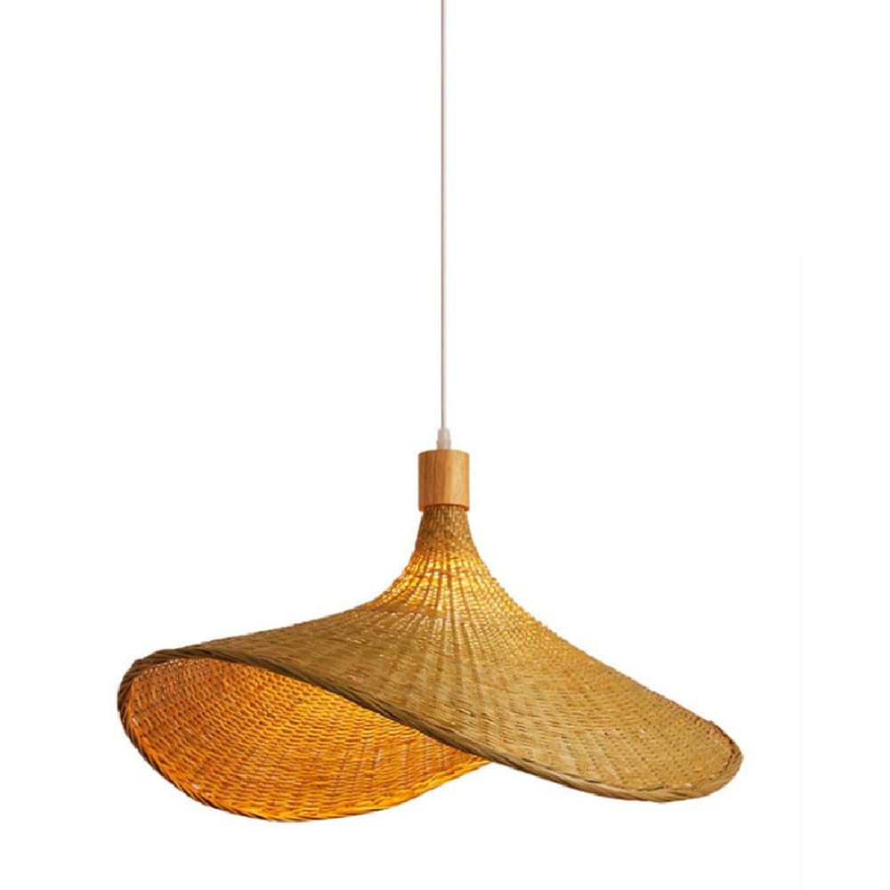 Luminaire bohème en bambou tressé pour salle à manger chaleureuse