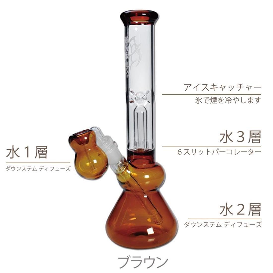 Amazon.co.jp: ガラス ボング 3層式 アイシング パイプ 30cm 水パイプ 