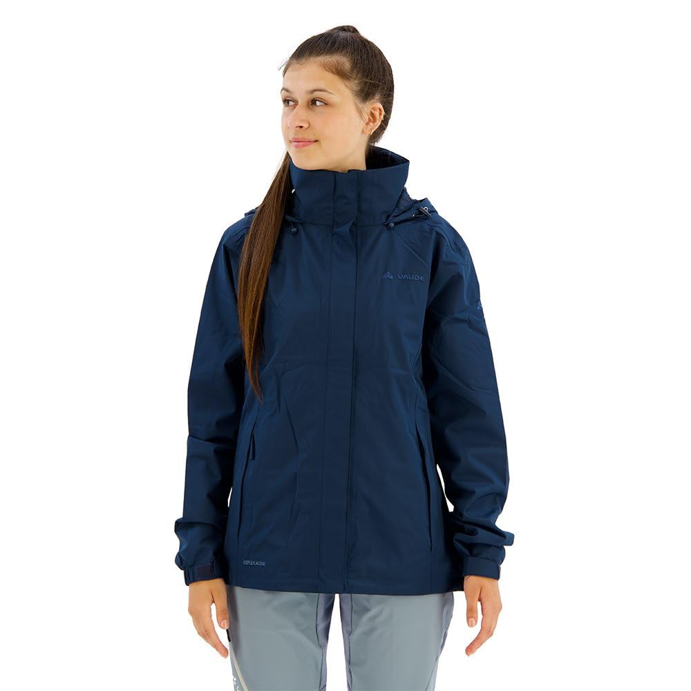VAUDE Women's Lightweight Rain Jacket, Women's Escape Light Jacket, Waterproof Outdoor Jacket, Breathable Windbreaker with Hood, Climate-Friendly Hiking Jacket