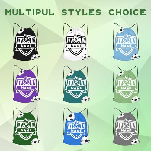 Custom Soccer Drawstring Bags: Sport Style with Text, Football Drawstring Bags for Team2