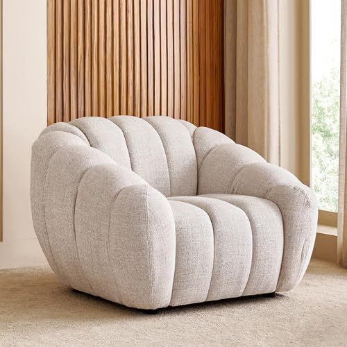 Image of Home Centre | Alchemy Fabric 1-Seater Sofa | Sofa for Living Room | White | 1 Year Warranty