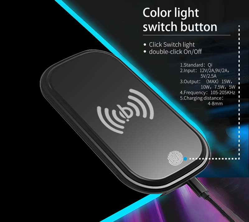 HYLR Tappetino per Mouse da Gioco RGB, Tappetino per Mouse con Ricarica Wireless da 15 W, Tappetino per Mouse LED a 9 modalità Tappetino per Mouse Extra Large Tappetino per Tastiera（DIY Pattern）