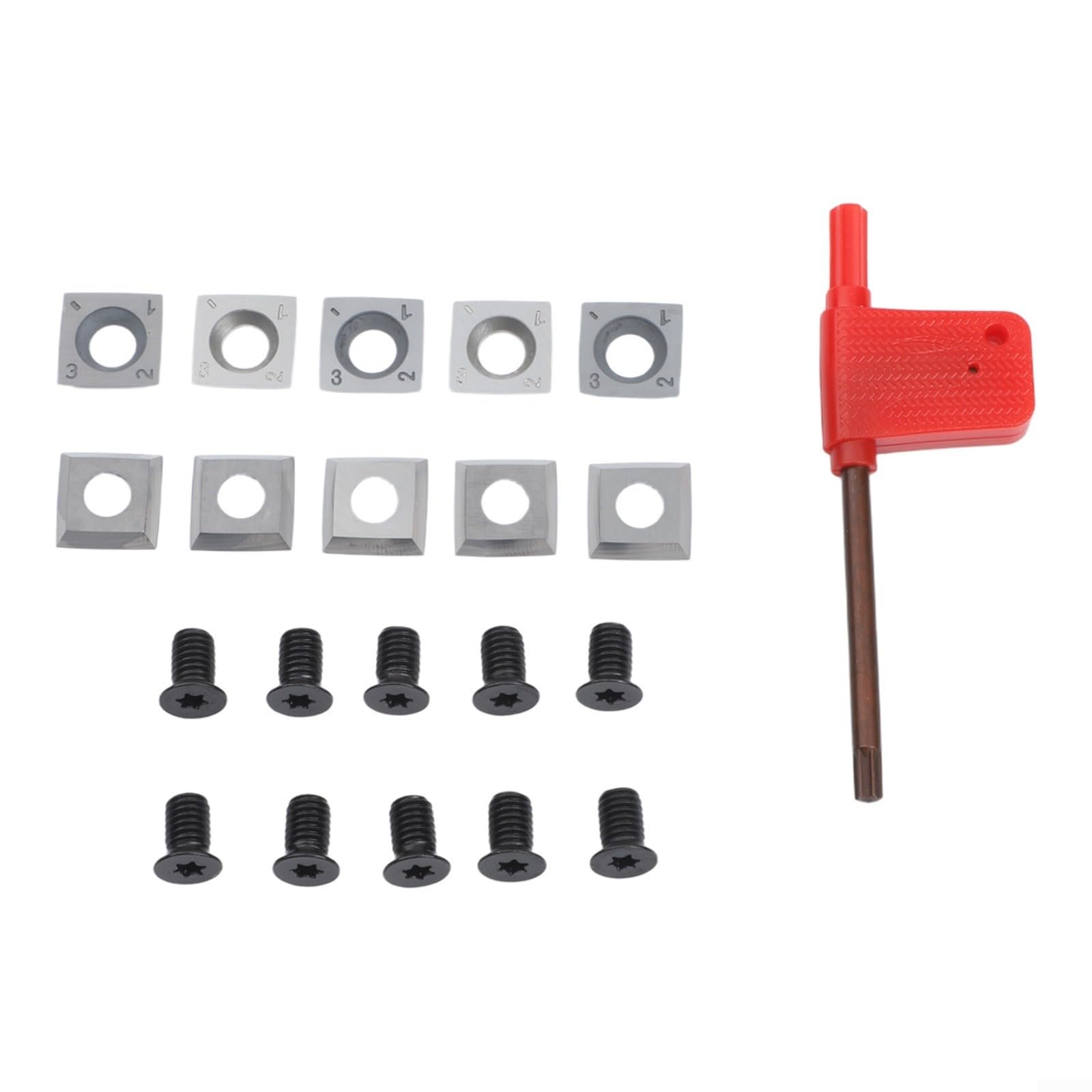 10 Stück 13,8 mm quadratische Hartmetall-Wendeplatten mit 4 Schneiden, R150 Radius für Holz-Drehmaschinen und Hobelmesser, HRA 92