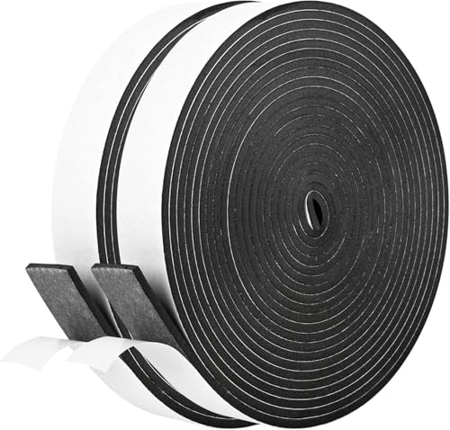 Image of Kikerike Self Adhesive Foam Tape Weatherstrip 1In x 1 /8In x 33Ft High Density Foam Insulation Strips Seal Weather Stripping with Strong Adhesive for Door and Window Sound Isolation Soundproofing