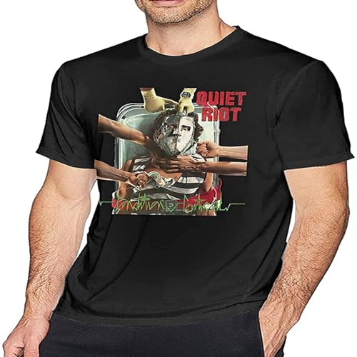 Quiet Riot Condition Critical T Shirt Men's Cotton T Shirt Fashion O Neck Short Sleeve Tees Black XXL