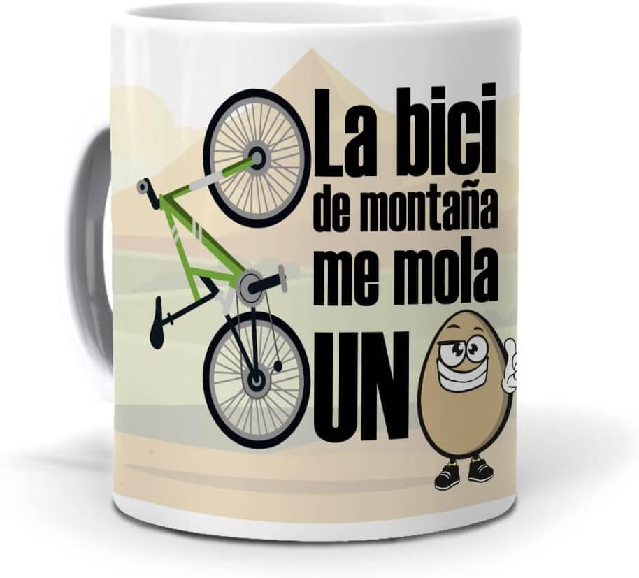 Taza La Bici de montaña me Mola un Huevo.