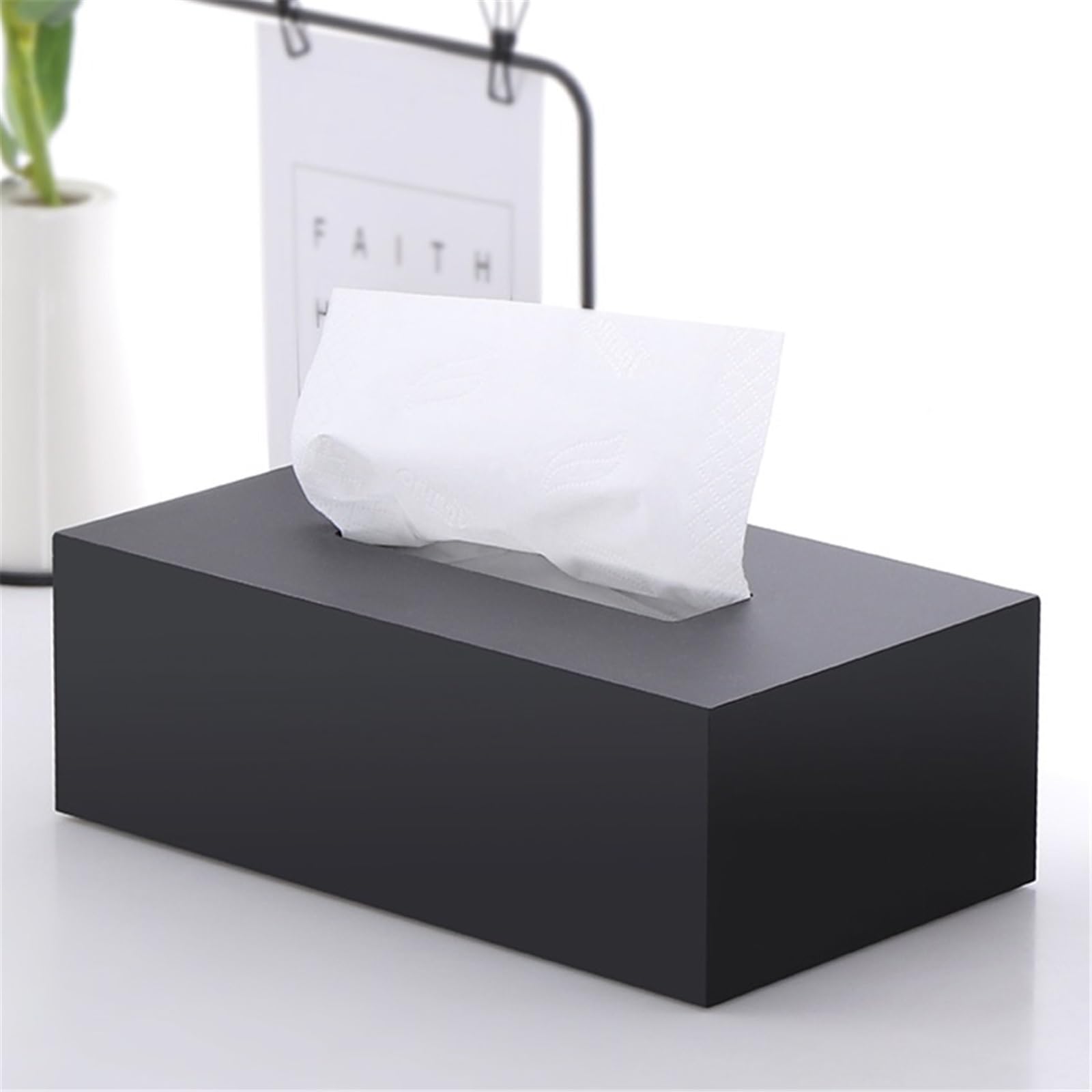 Moderno dispenser per fazzoletti in acrilico, per casa, ufficio, ristorante, tavolo, decorazione da tavolo (bianco, piccolo)