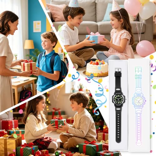 Image of CKV Kids Watch Analog Waterproof Time Teaching for Boys Girls | Acuurate Time Easy to Read with Soft TPU Band Thoughtful Present for Children age 5-15