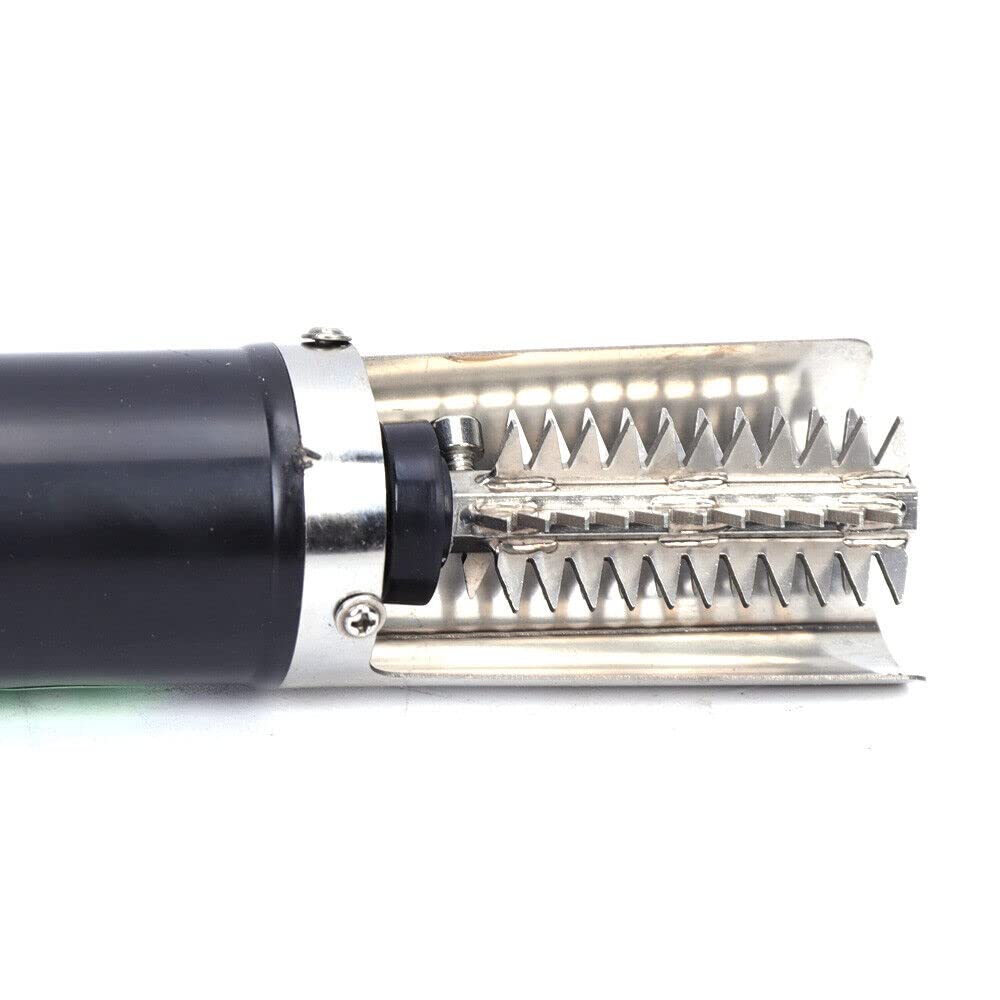 Descamador de pescado eléctrico, hoja automática de 6 caras, negro de acero inoxidable, resistente al agua, 120 W, 100-240 V CA, 50/60 Hz