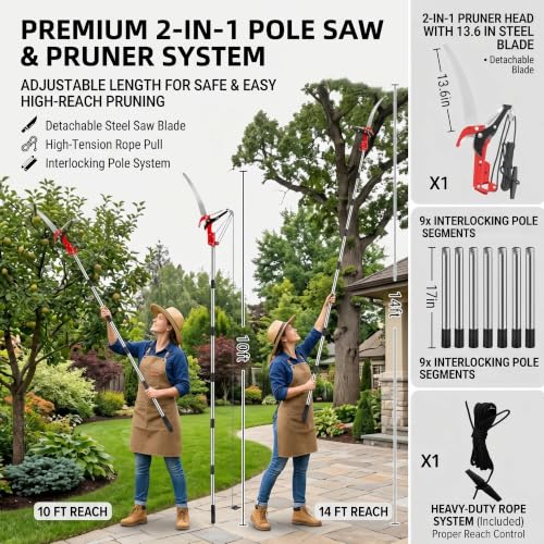 Manual 13.7 Ft Extendable Pole Saw
