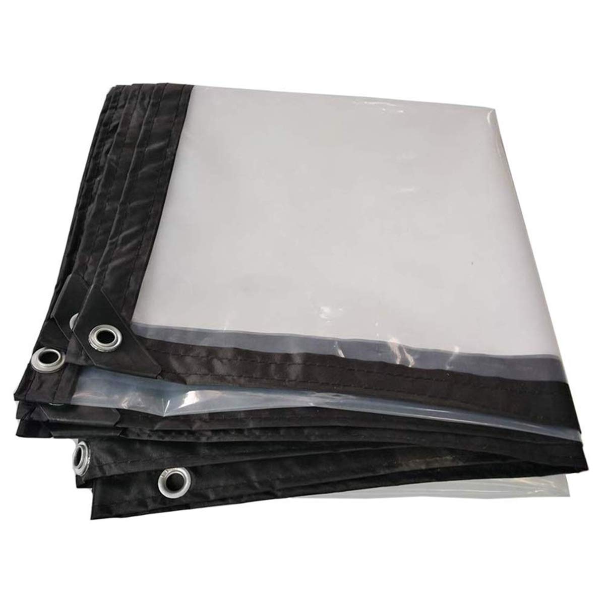 GJZQDKX Heavy-Duty Waterproof Transparent Tarp with Grommets - 5 Mil Polyethylene Multi-Purpose Tear-Resistant Cover Custom (1x2m/3x6ft)
