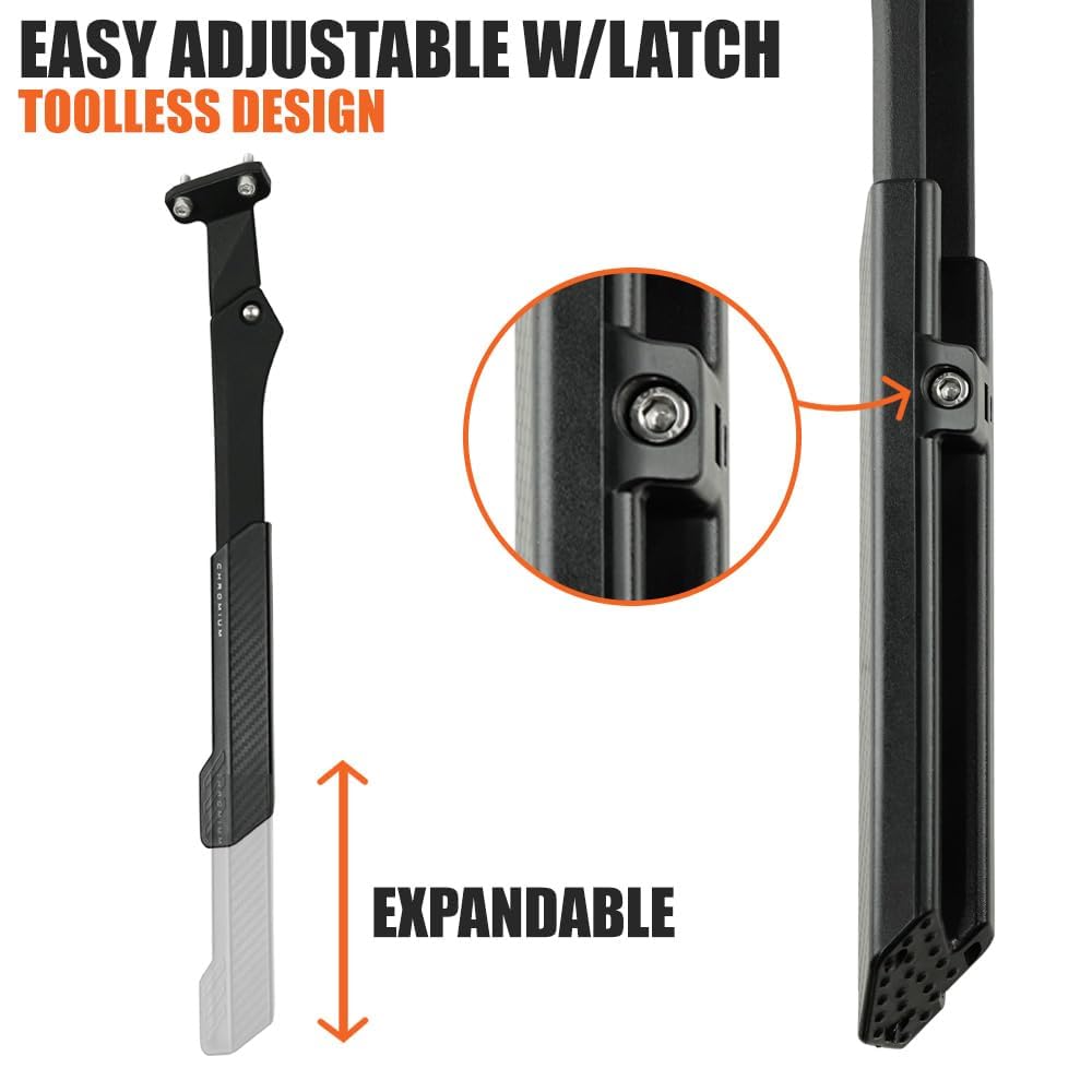 Cavalletto BV Bike – Cavalletto per Mountain Bike per Biciclette da 24 – 29 '' – Lunghezza Regolabile, Suola Antiscivolo, Materiale in Lega di Alluminio – Cavalletto per Bicicletta Nero