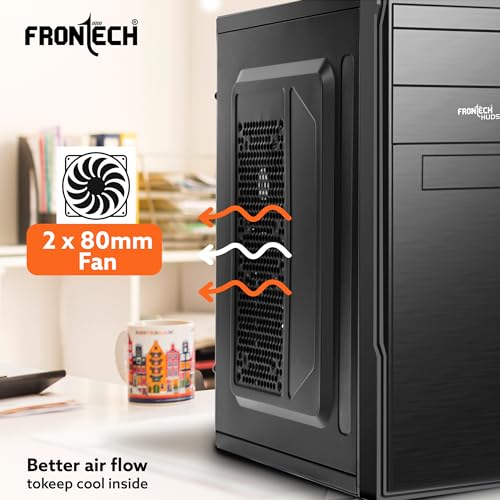 FRONTECH Hudson Premium Silver Series Cabinet/Computer Case with HD Audio | ATX/Mini ATX Compatible | Installed 2x80 mm Fan, 1xUSB 3.0, 2xUSB 1.1 |... - Image 5