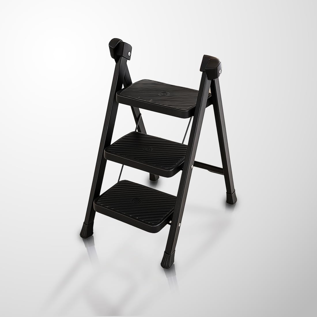 PRO HOME 3-Step Steel Foldable Ladder | Lightweight, Portable & Durable | Anti-Slip Steps | Compact Utility Ladder for Home, Kitchen & Office (Black)-image-37