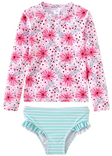 Image of UMELOK Toddler and Little Girls Rash Guard Sets with Bikini Bottoms Swimwear