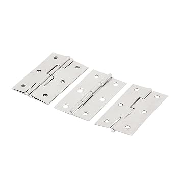 ELECTROPRIME Metal Home Accessory Door Window Cupboard Butt Hinge 7cm Length 4pcs Silver Tone
