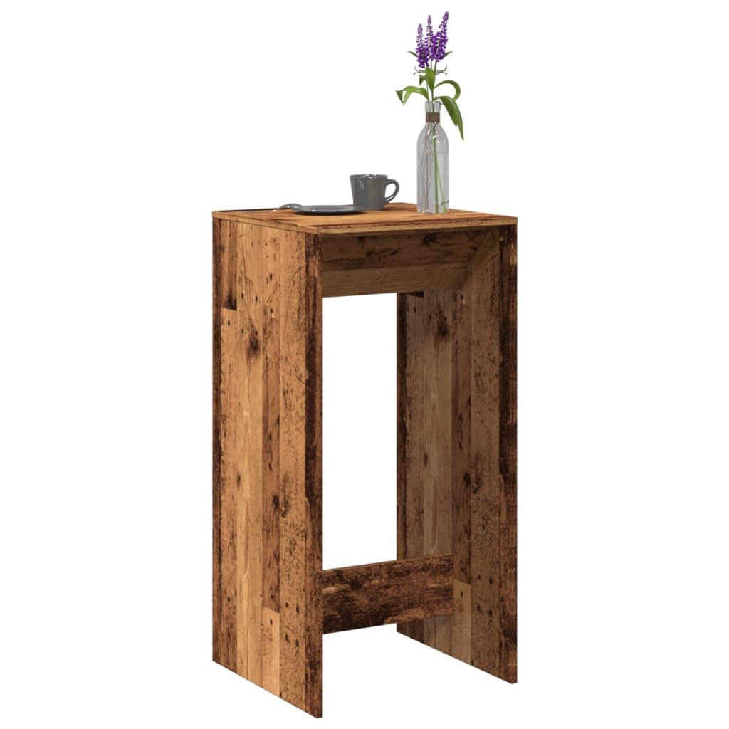 vidaXL Mesa Alta de Bar Madera de ingeniería Envejecida 51x50x103,5 cm