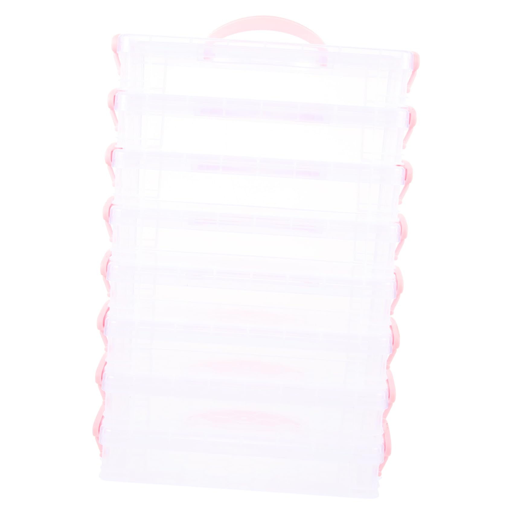 Astuccio Portamatite in Plastica Impilabile Coperchio, 8 Confezioni