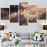 SIGNWIN 5 Panel Canvas Wall Art Modern Art Expressive Forest Multicolor Photography Romantics Scenic for Home Decorations Ready to Hang - 60
