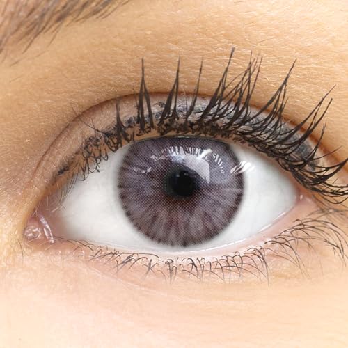 GLAMLENS lentillas de color   gris Palma Gray + contenedor. 1 par (2 piezas)   90 Días   Sin Graduación   0.00 dioptrías   blandos   Lentes de contacto gris de hidrogel de silicona s