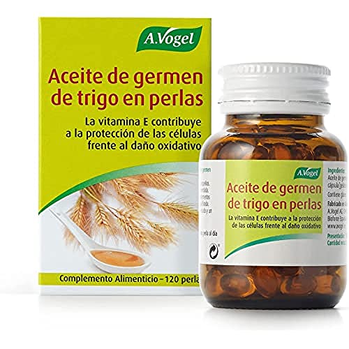 Aceite De Germen De Trigo | Aceite Puro 100% Sin Refinar En Perlas. Alto Contenido En Vitamina E - Antioxidante | 120 Perlas | A.vogel