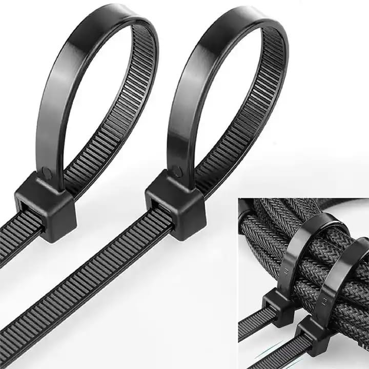 Enrich Selbstschließende Nylon-Kabelbinder – 10,2 Cm, 8,2 Kg Zugfestigkeit, Schwarz, 100 Stück