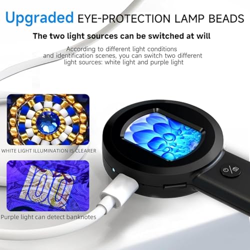 Microscope numérique sans fil LCD pour authentifier bijoux et monnaies