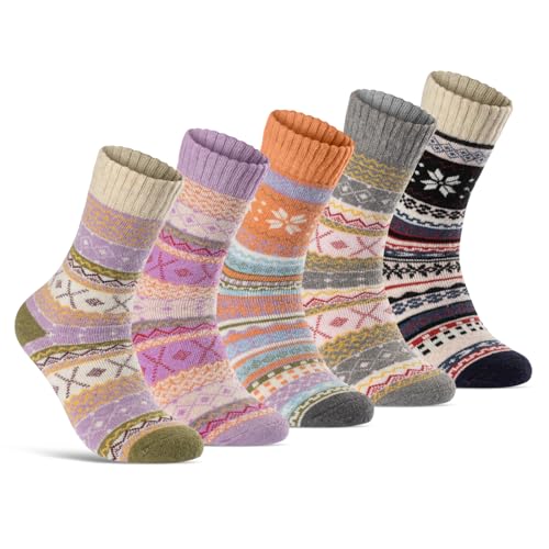 sockenkauf24 5 Paar Wollsocken Damen & Herren Wintersocken weich & warm 37902 (39-42) WP