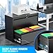 Greenvelly 2 Drawer File Cabinet, Black Metal Lateral File Cabinet with Lock, Office Filing Cabinet for Legal/Letter/A4/F4 Size with Hanging Files&Key, Lockable File Cabinets for Home Office