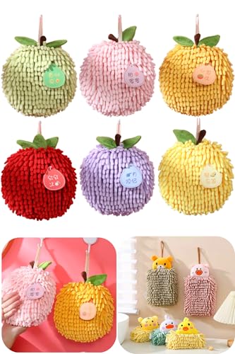 Aimery 6 Pcs Decorative Hand Towels for Bathroom& Kitchen-Each Fruit Themed Hand Towel Measures 6.7X6.7 Inches-Dry Your Hands