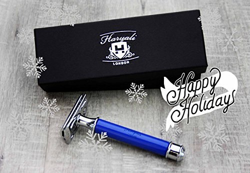De Safety Razor in Blue. Perfect for Deep Clean Shave.