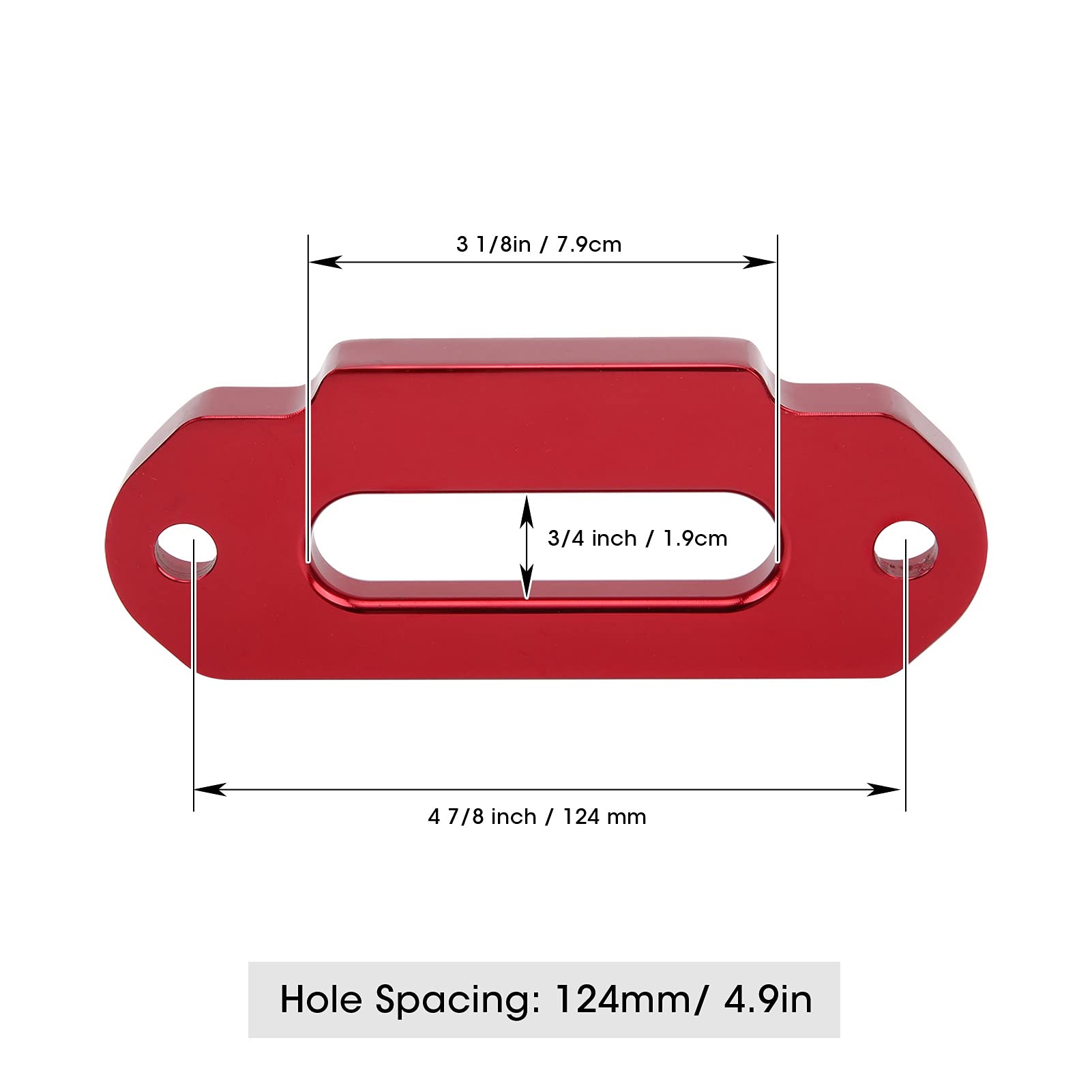 Câble Hawse en Aluminium pour Treuils Capacité 124 Mm 4,9 Pouces 2500 À 4000 Lbs Entretien Rouge Accessoire De Remplacement pour ATV Corde De Treuil