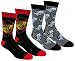 Harry Potter Mens Slytherin & Gryffindor Casual Crew Socks 2 Pair Pack (Red/Green)