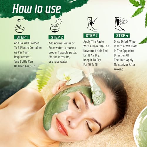 Image of VLOVEU Bikini Wax Powder for Women, Wax Powder for Hair Removal, Herbal Wax powder for instant Hair Remover All Types of Hair, No Pain, No Side Effects (Neem) 120 Gm (Pack of 1)