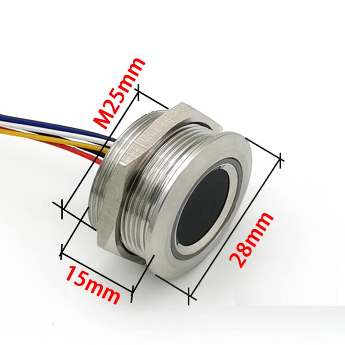 R503 Circolare Rotondo RGB Indicatore LED Controllo DC3.3V MX1.0-6Pin Capacitivo Modulo Impronte Digitali Sensore Scanner, 19Mm
