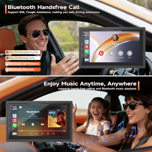 Image of Haudio Wireless Double Din Car Stereo with Bluetooth, Wireless CarPlay and Android Auto, Backup Camera, GPS Navigation, Free APK Download and Deletion, FM, Voice Control, Mirror Link (9 inch-4G+64G)