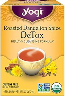 Yogi Tea - Roasted Dandelion Spice DeTox Tea (6 Pack) - Healthy Cleansing Formula with Dandelion Root and Traditional Spices - Caffeine Free - 96 Organic Herbal Tea Bags
