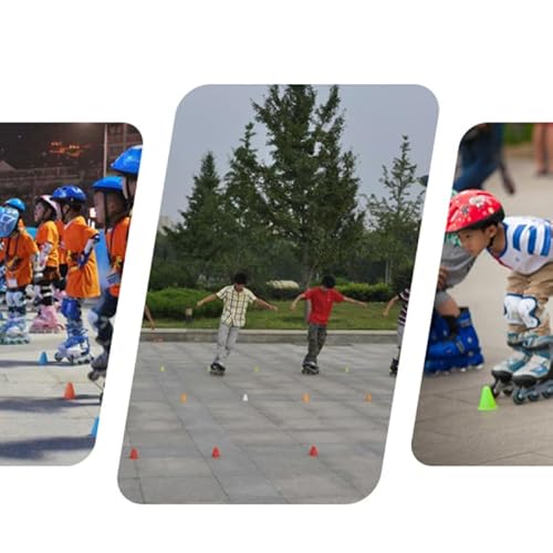 Mehrzweck-Trainingshütchen mit Aufbewahrungstasche, Kunststoff, für Rollschuhlaufen, Straßenverkehr, Kegel, Set für Kinder und Erwachsene, Skaten, Rollschuhlaufen und Skate-Training, 7,6 cm, 50 Stück