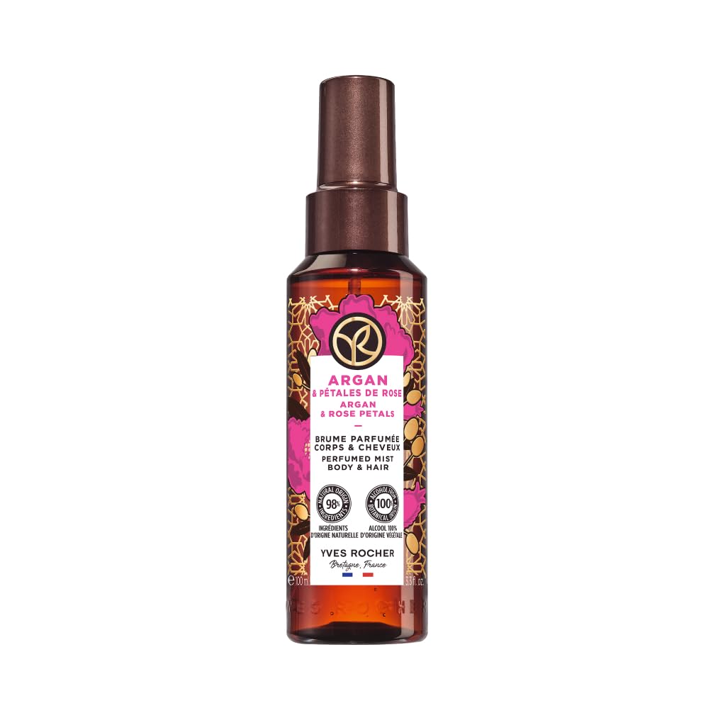 Yves Rocher BRUME PARFUMEE – Parfümiertes Duftspray für Körper & Haare – Mit Arganöl & Rosenblüten – Veganes Körperspray – 100 ml