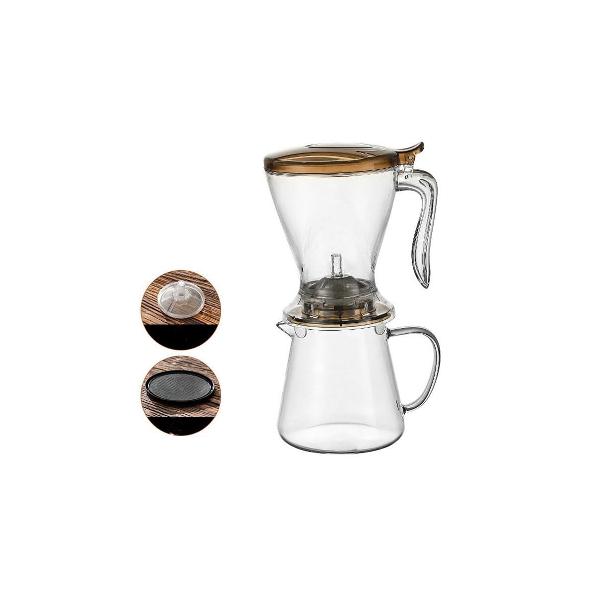 Caraffa Con Filtro Per Tè E Caffè - 600 Ml In Vetro Resistente | Con Infusore In Alluminio - Foto 9