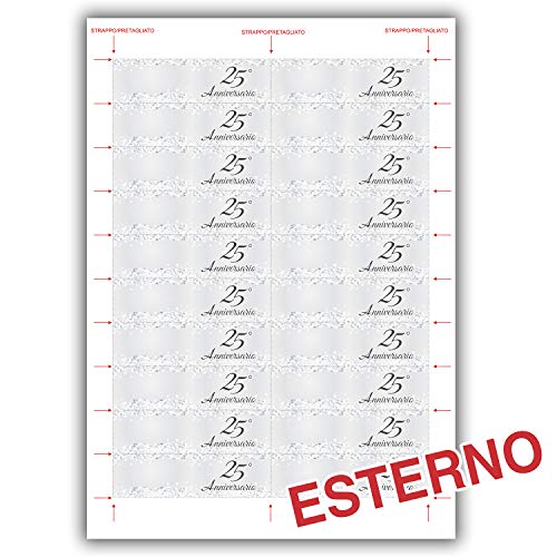 Bigliettini Bomboniera 25° Anniversario, nozze